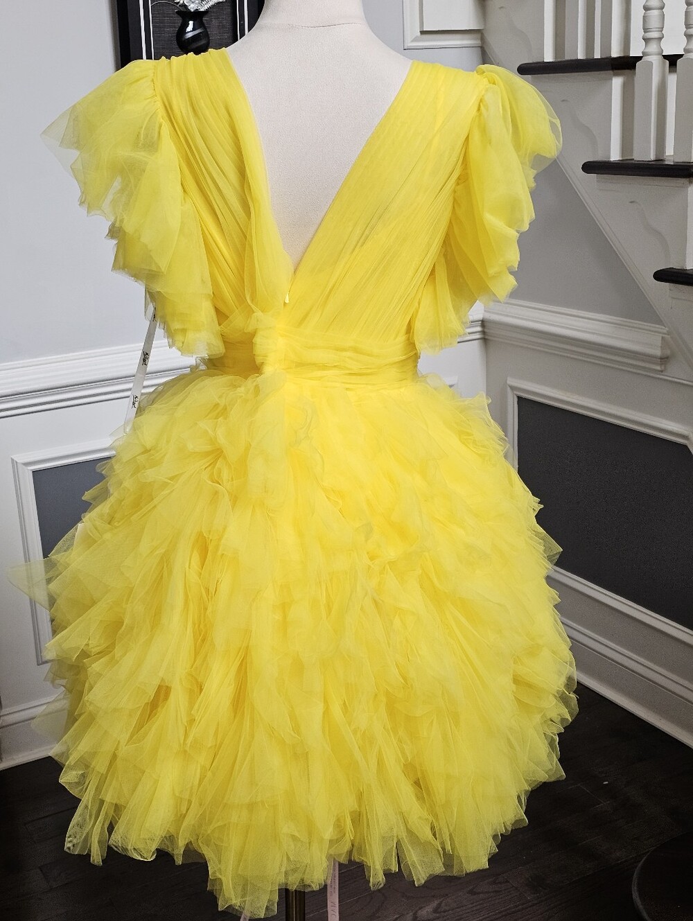 Mac Duggal Yellow Tulle Dress - Picture 7 of 11